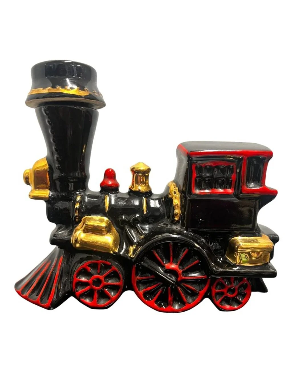 Vintage Ezra Brooks whiskey decanter, EMPTY, black train locomotive